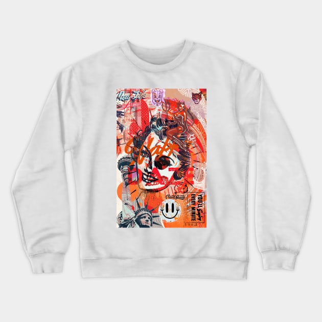 Collage Happy Daze Crewneck Sweatshirt by ConradGarner